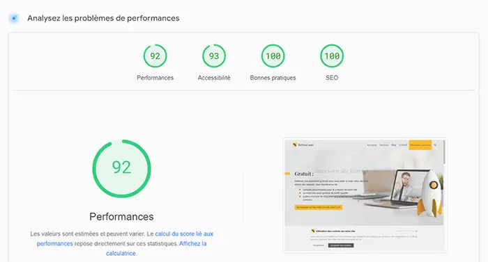 Pourquoi choisir WordPress ? Vérifiez la vitesse de chargement sur PageSpeed Insights.